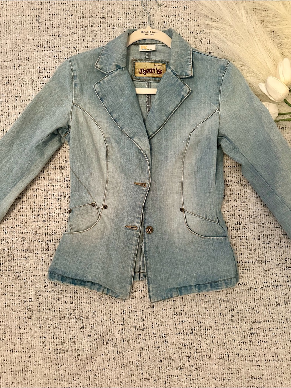 VINTAGE Bershka Light Blue Denim Blazer Jacket